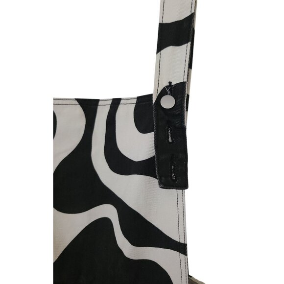 CIDER Black & White Abstract Print Wide Leg Overalls Curve & Plus Women's XL - Picture 7 of 10